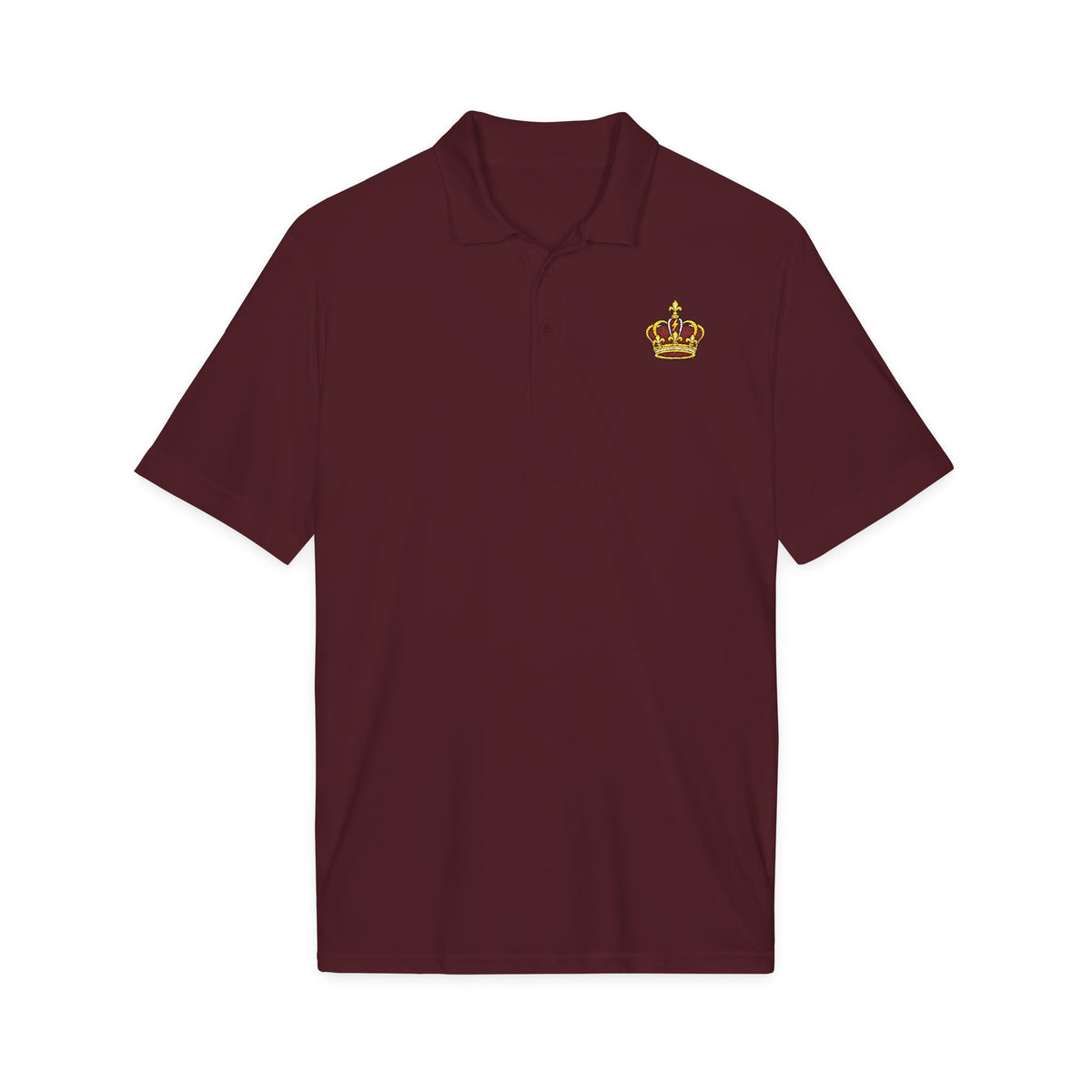 Changó Crown Maroon Embroidered Signature Polo product mockup