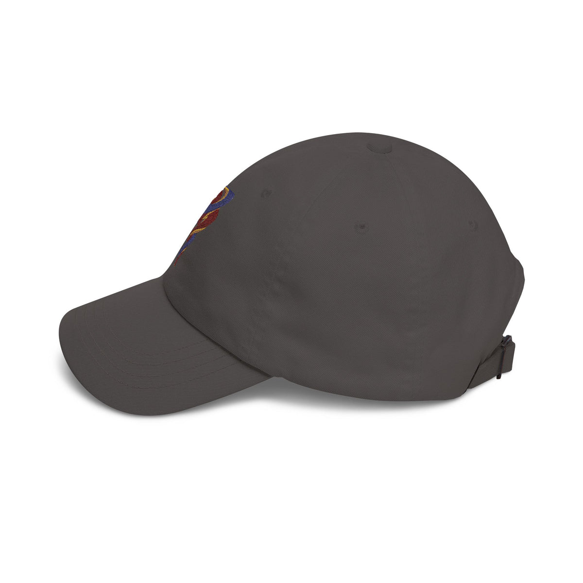 Oyá Whirlwind Dark Grey Embroidered Cap product mockup view 3