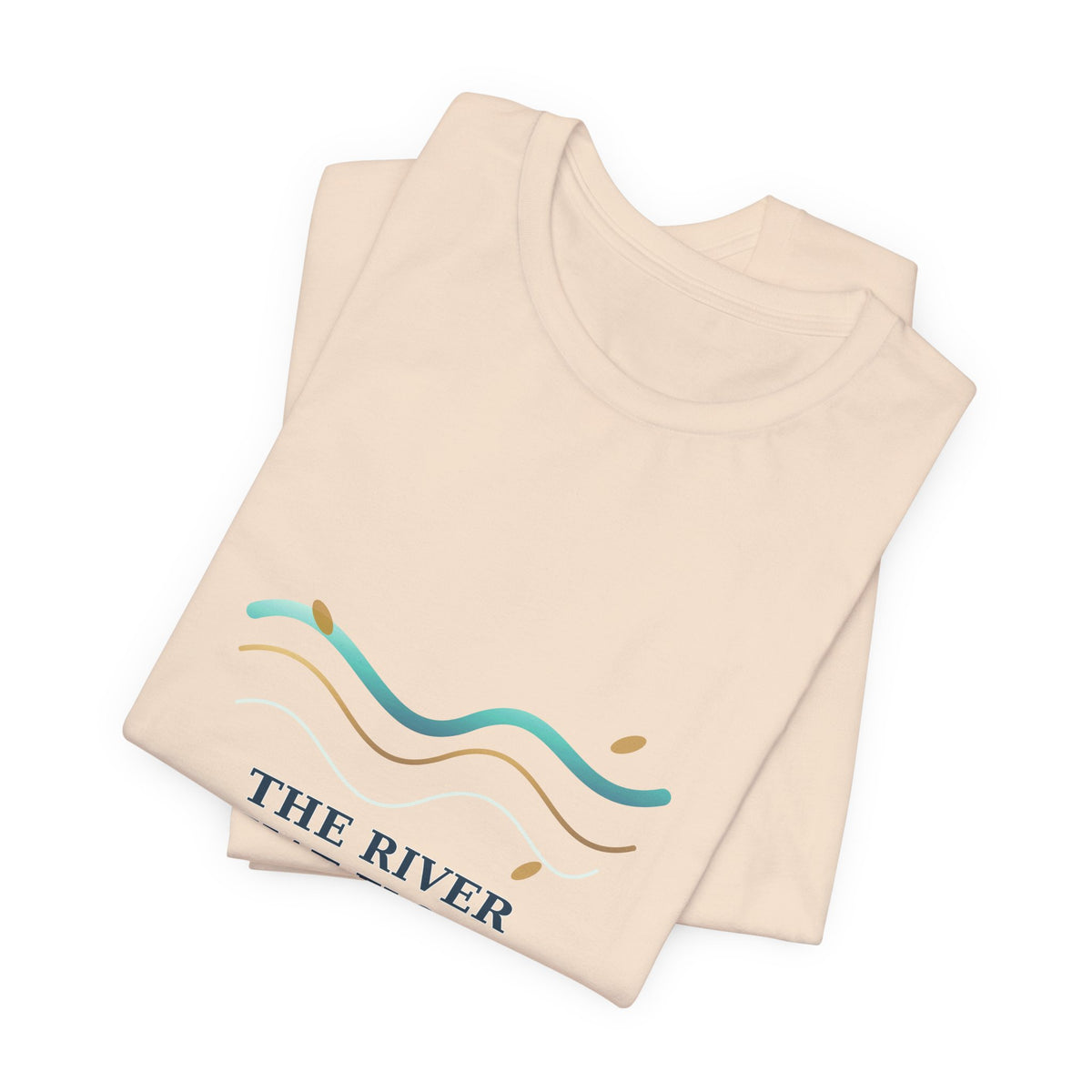 THE RIVER THAT FLOWS DOES NOT STAGNATE — Oshé 5 Illustrated T-Shirt product mockup view 7