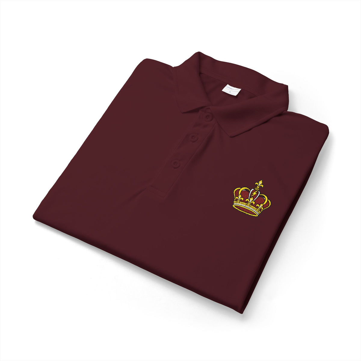 Changó Crown Maroon Embroidered Signature Polo product mockup view 2