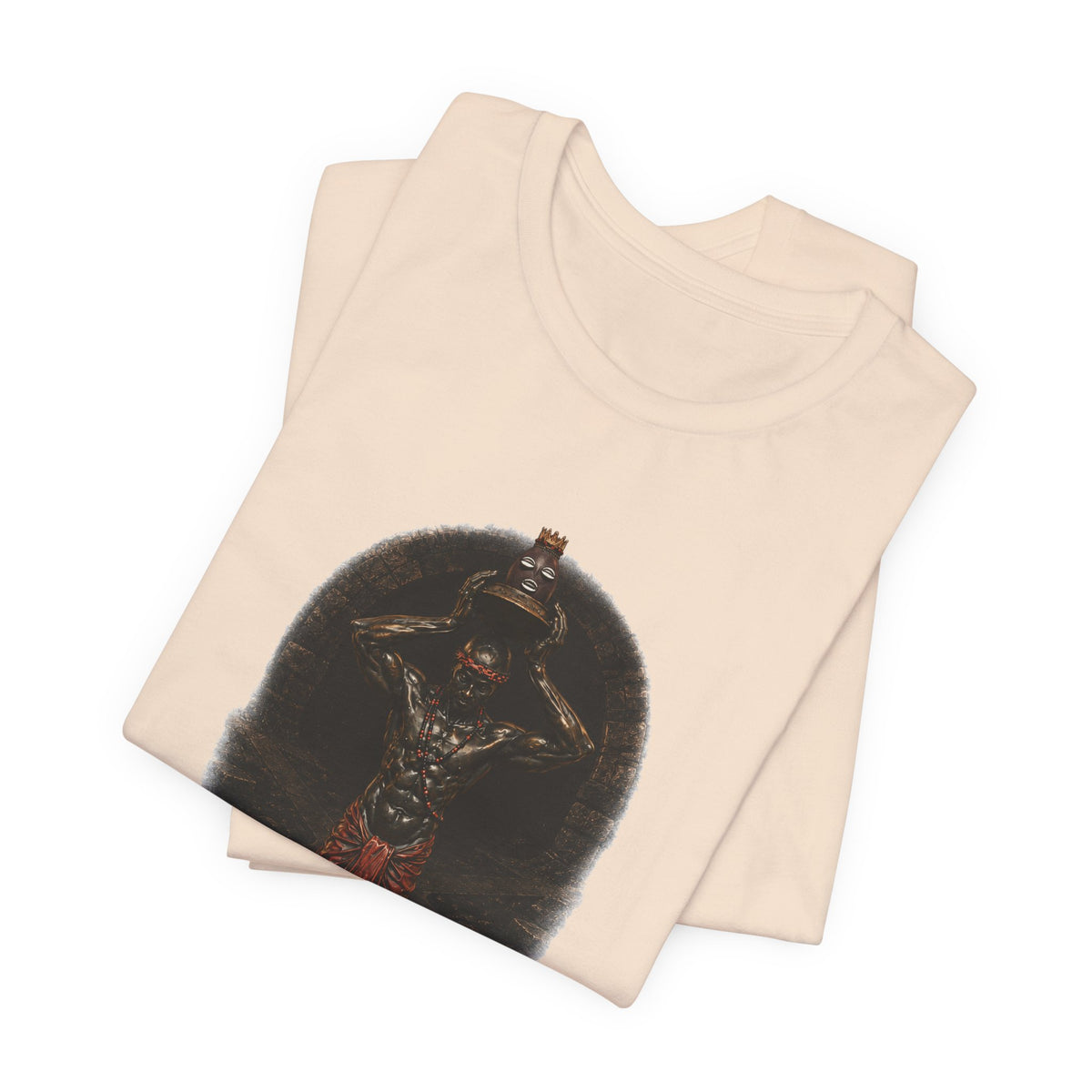 Elegguá Standing Crossroads Statue T-Shirt product mockup view 7