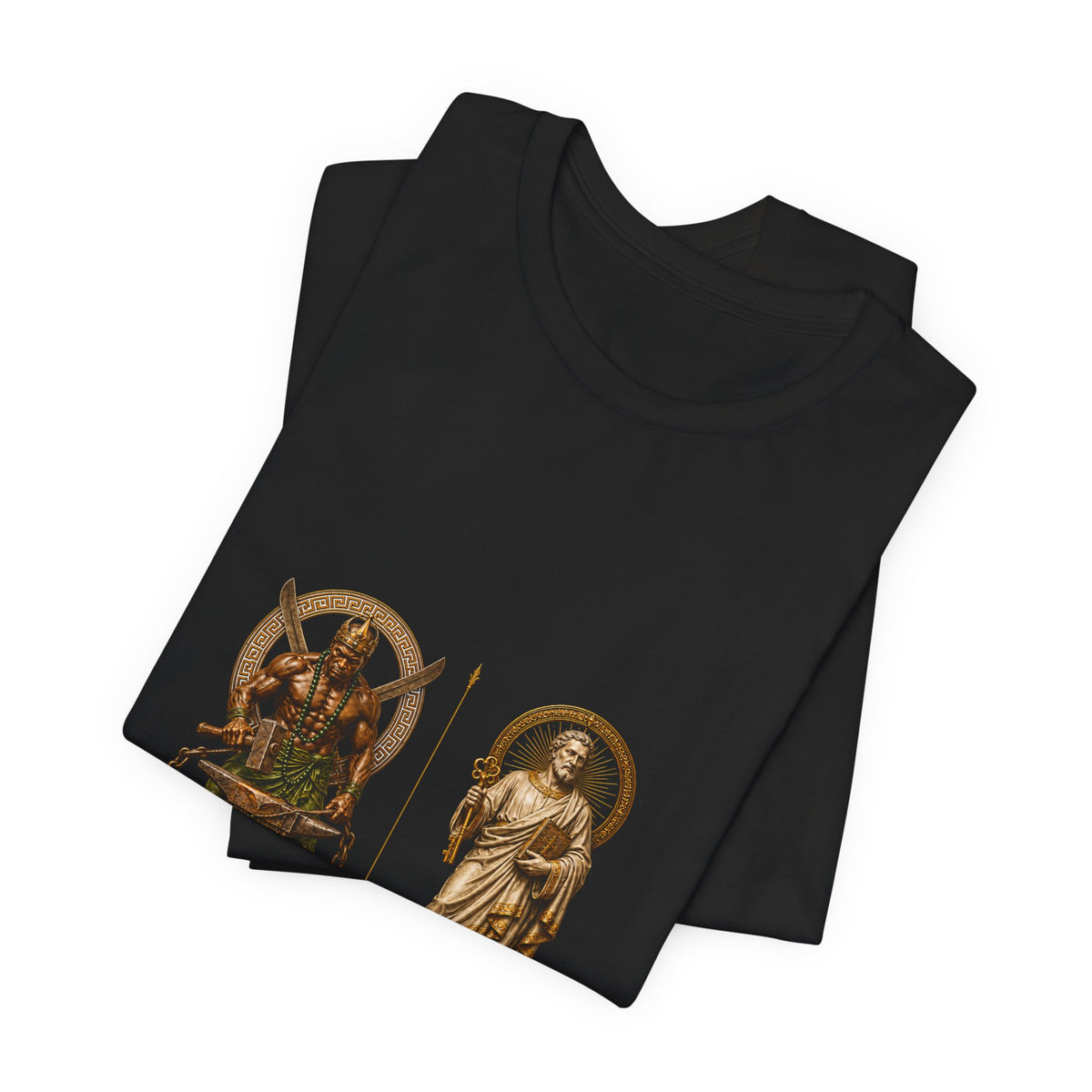 Oggún & San Pedro — Historical Correspondence T-Shirt product mockup view 4