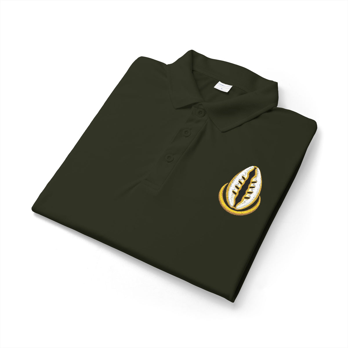 Ajé Cowrie Shell Forest Green Embroidered Signature Polo product mockup view 2