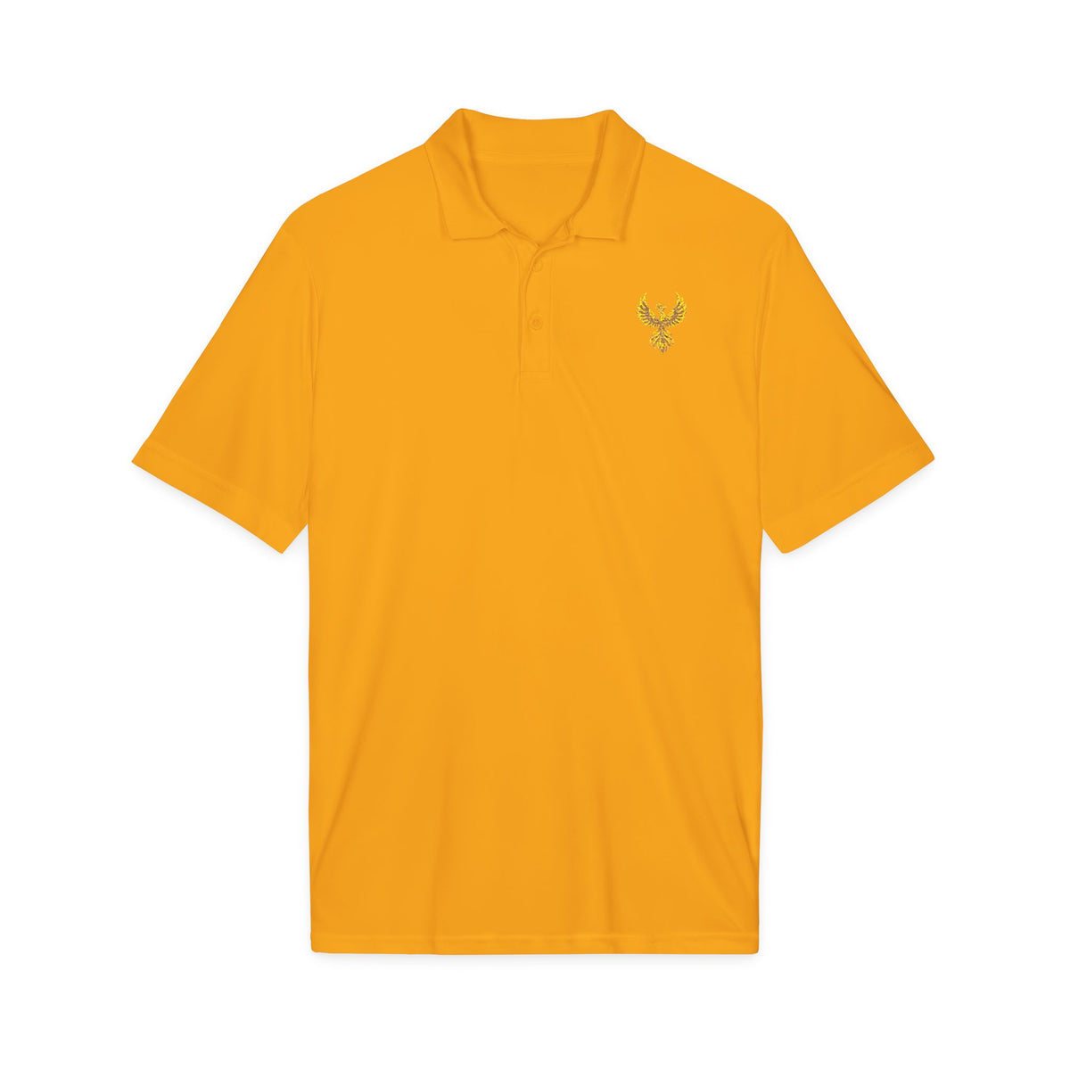 Oshún Phoenix Gold Embroidered Signature Polo product mockup