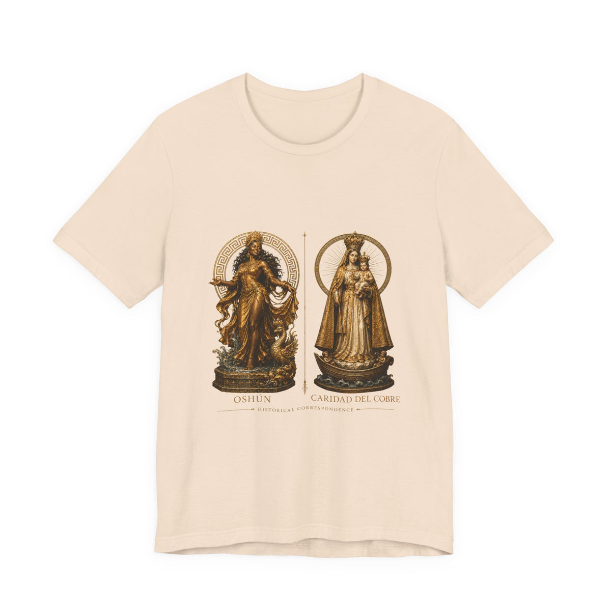 Oshún & Caridad del Cobre — Historical Correspondence T-Shirt product mockup view 3