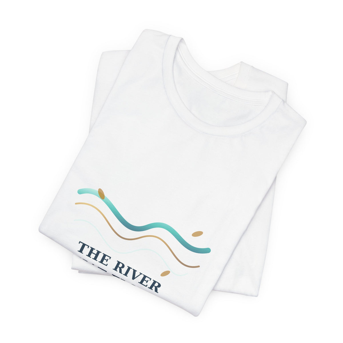 THE RIVER THAT FLOWS DOES NOT STAGNATE — Oshé 5 Illustrated T-Shirt product mockup view 4