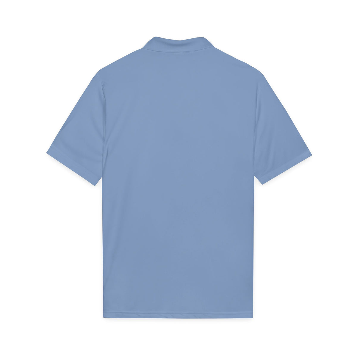 Yemayá Mother-of-Pearl Carolina Blue Embroidered Signature Polo product mockup view 3