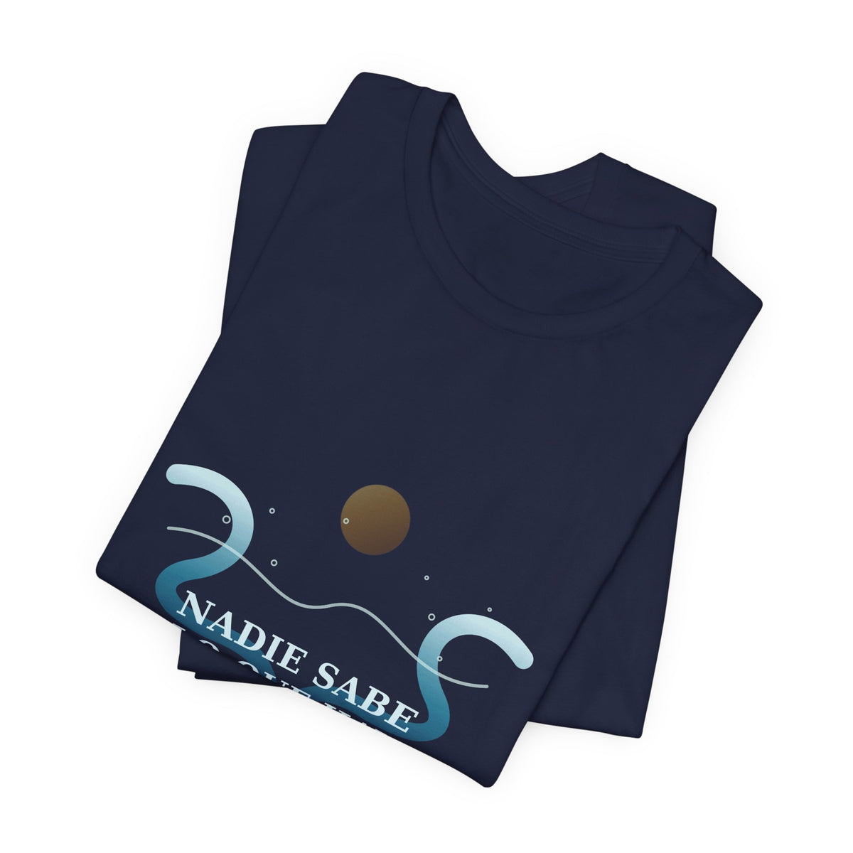 NADIE SABE LO QUE HAY EN EL FONDO DEL MAR — Iroso 4 Illustrated T-Shirt product mockup view 7