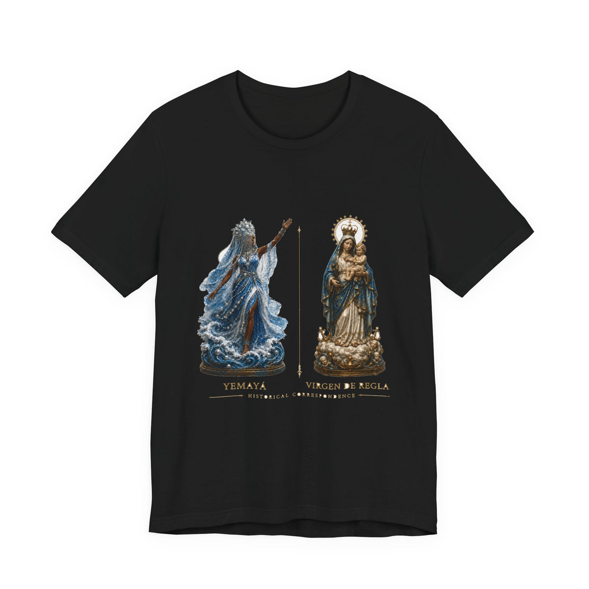 Yemayá & Virgen de Regla — Historical Correspondence T-Shirt product mockup view 2