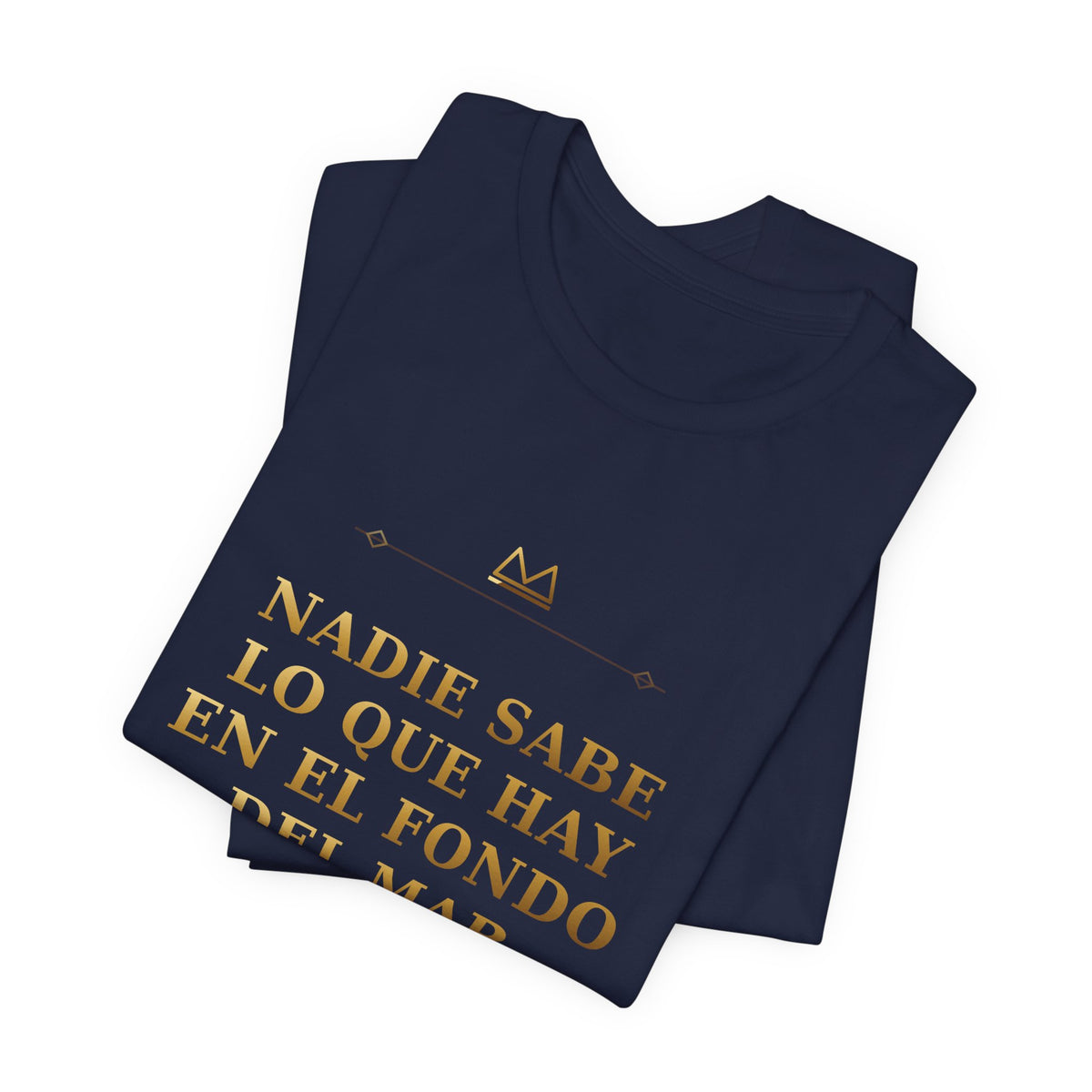NADIE SABE LO QUE HAY EN EL FONDO DEL MAR — Iroso 4 Minimal T-Shirt product mockup view 7