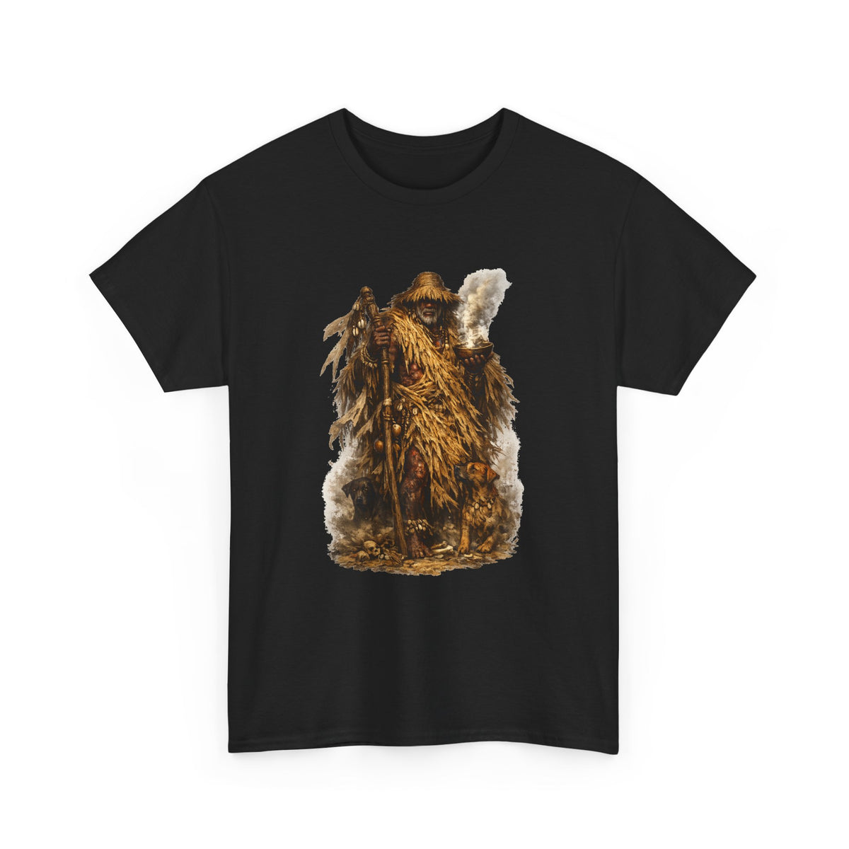 Babalú-Ayé Essential T-Shirt — black, front artwork view