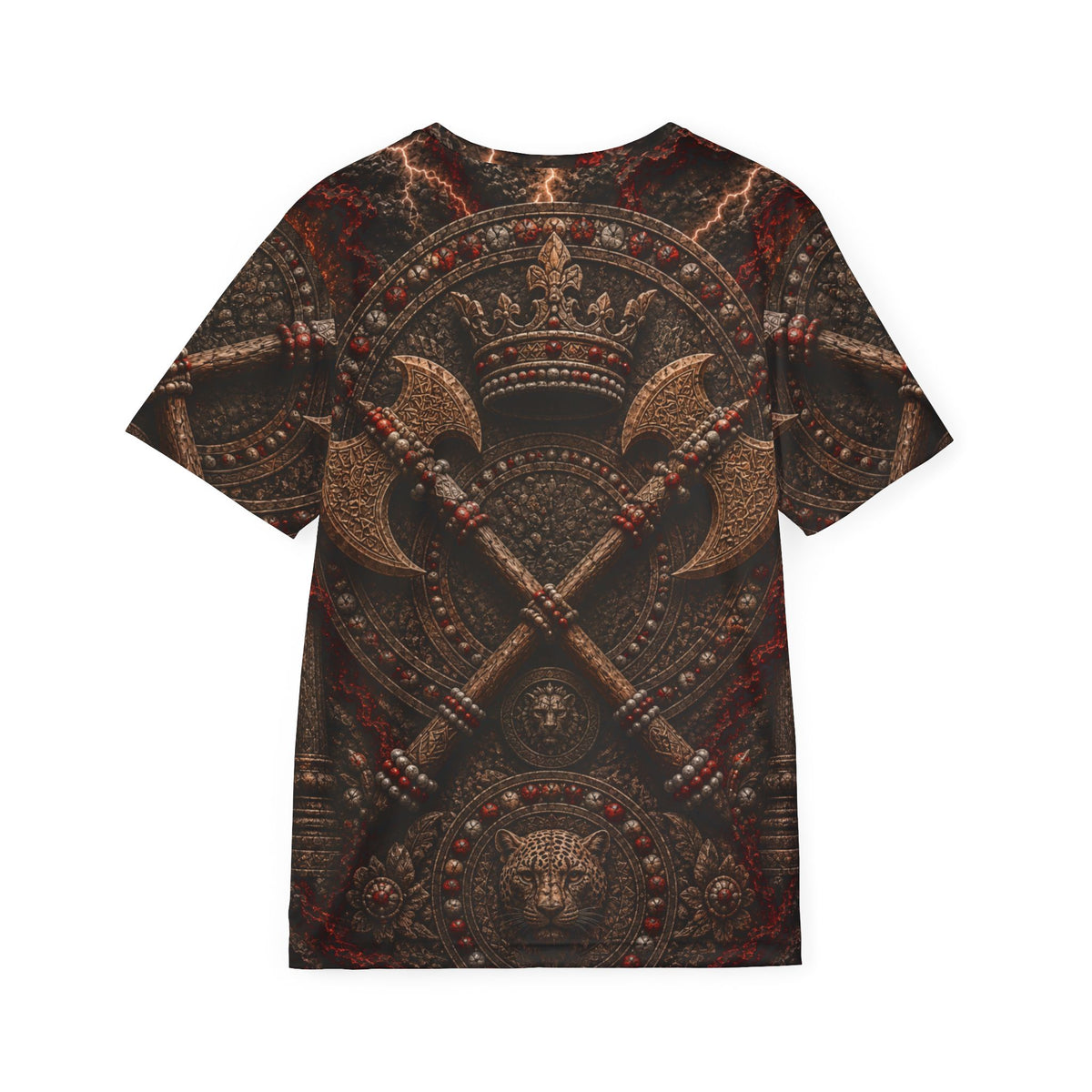 Changó Carved Stone Thunder Throne Full Presence Shirt product mockup view 2