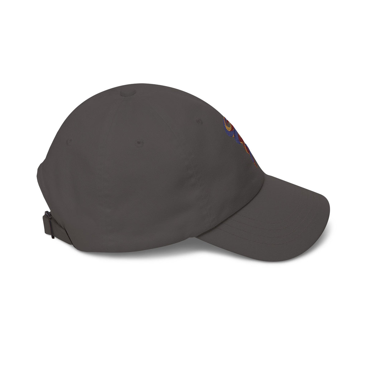 Oyá Whirlwind Dark Grey Embroidered Cap product mockup view 4