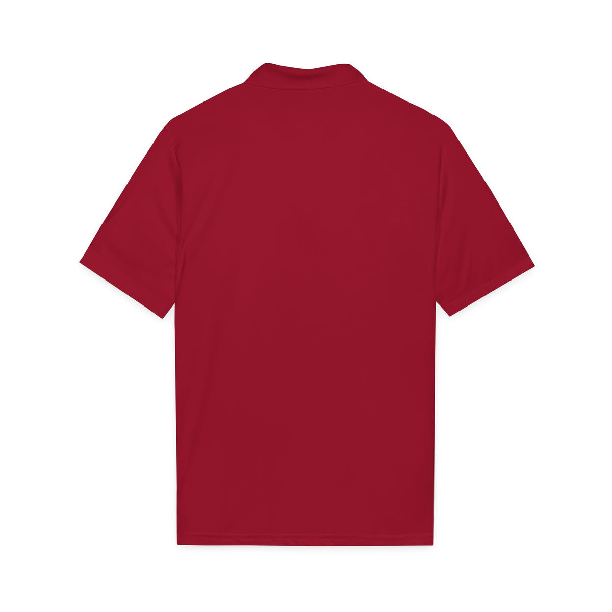 Changó Realistic King Crown Deep Red Embroidered Signature Polo product mockup view 3