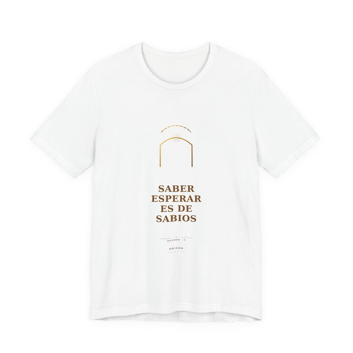 SABER ESPERAR ES DE SABIOS — Ogunda 3 Illustrated T-Shirt product mockup view 2