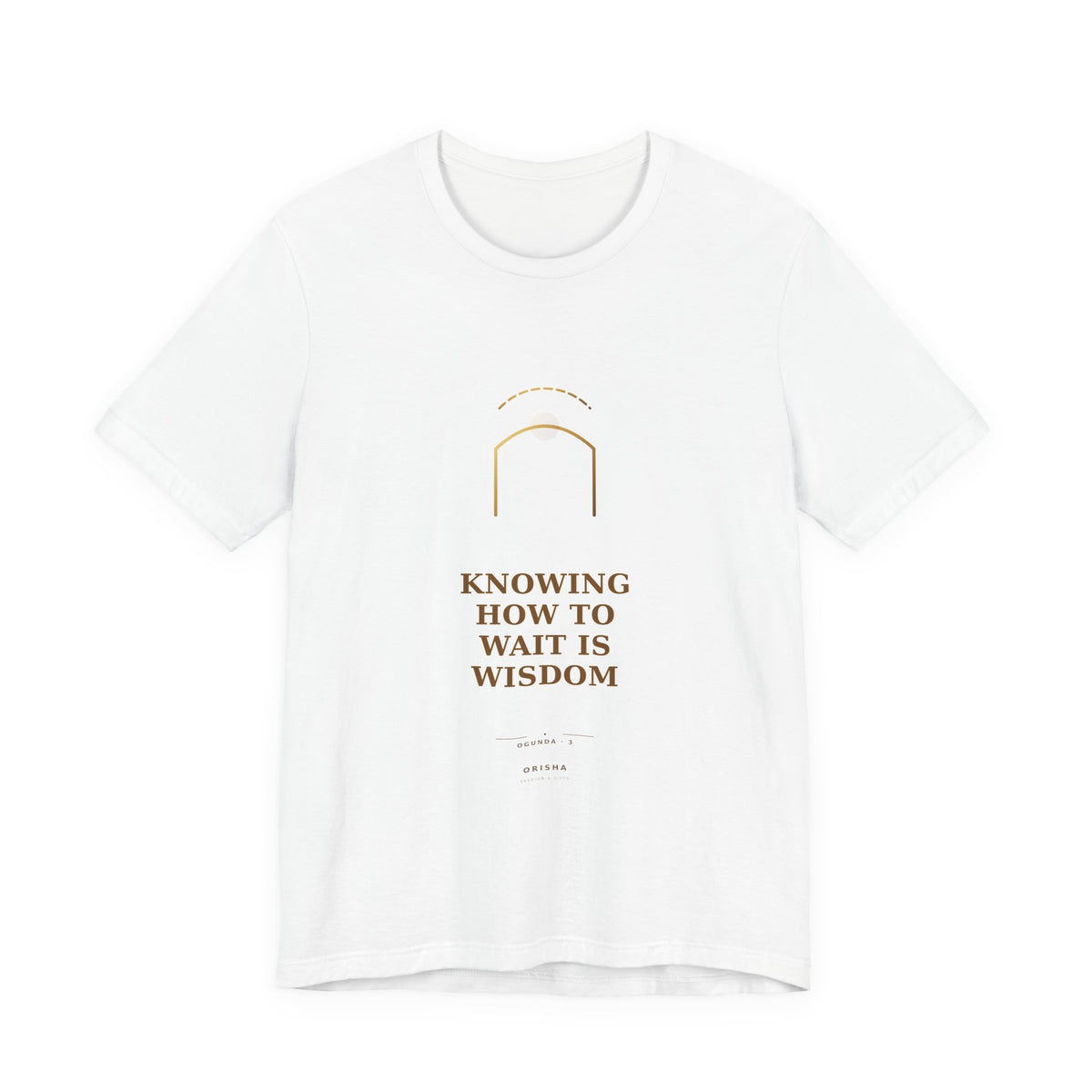 KNOWING HOW TO WAIT IS WISDOM — Ogunda 3 Illustrated T-Shirt product mockup view 2