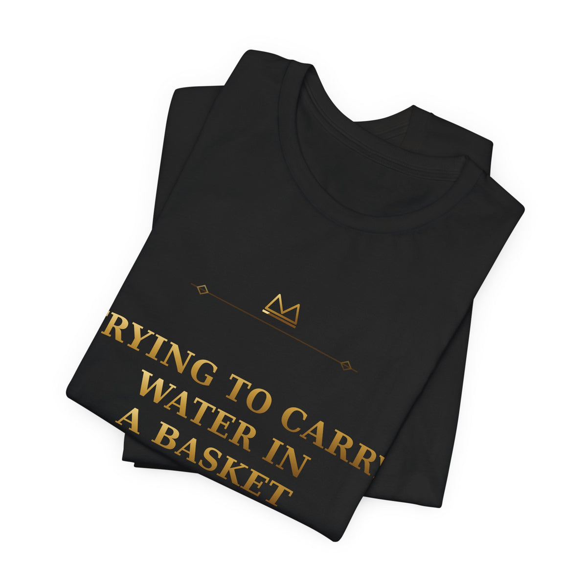 TRYING TO CARRY WATER IN A BASKET — Ojuani 11 Minimal T-Shirt product mockup view 4