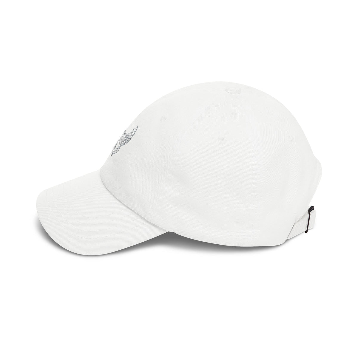 Obatalá Two Doves White Embroidered Cap product mockup view 3
