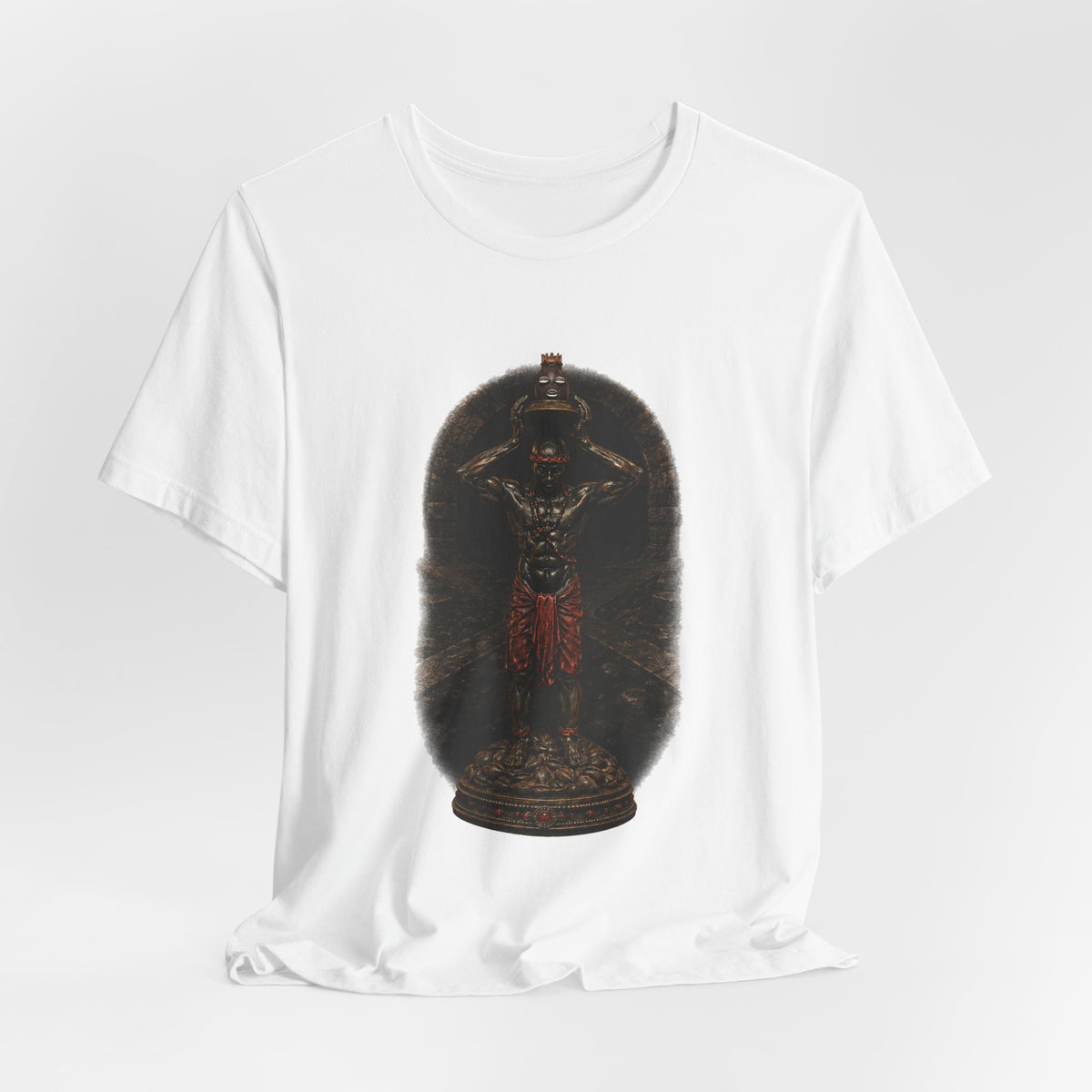 Elegguá Standing Crossroads Statue T-Shirt product mockup view 5