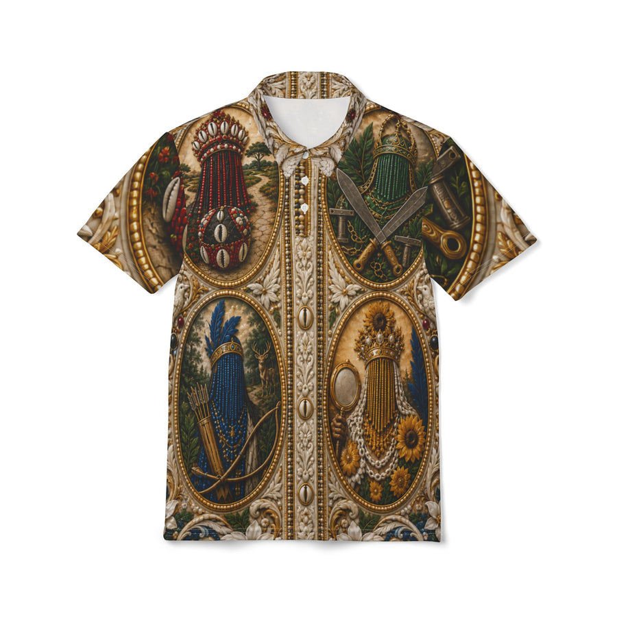 Ivory & Gold Multi-Orisha Collared Polo product mockup