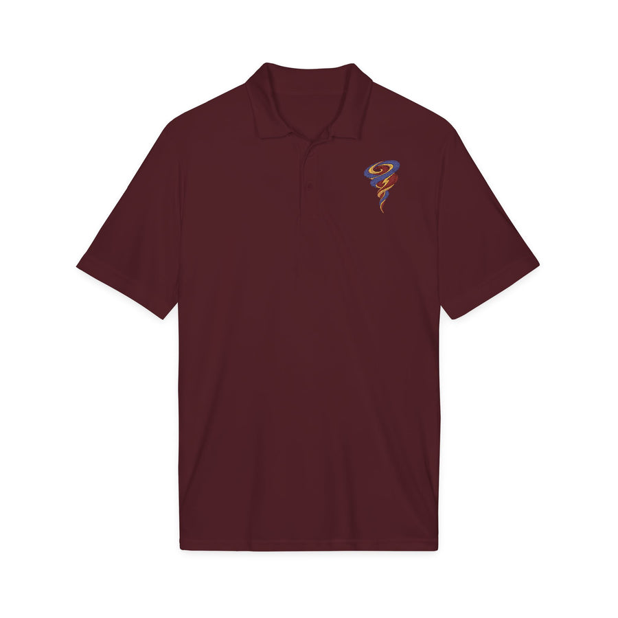 Oyá Whirlwind Maroon Embroidered Signature Polo product mockup