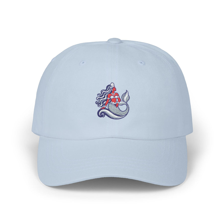 Yemayá Mermaid Light Blue Embroidered Cap product mockup
