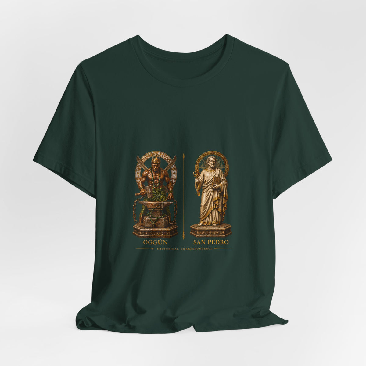 Oggún & San Pedro — Historical Correspondence T-Shirt product mockup view 8