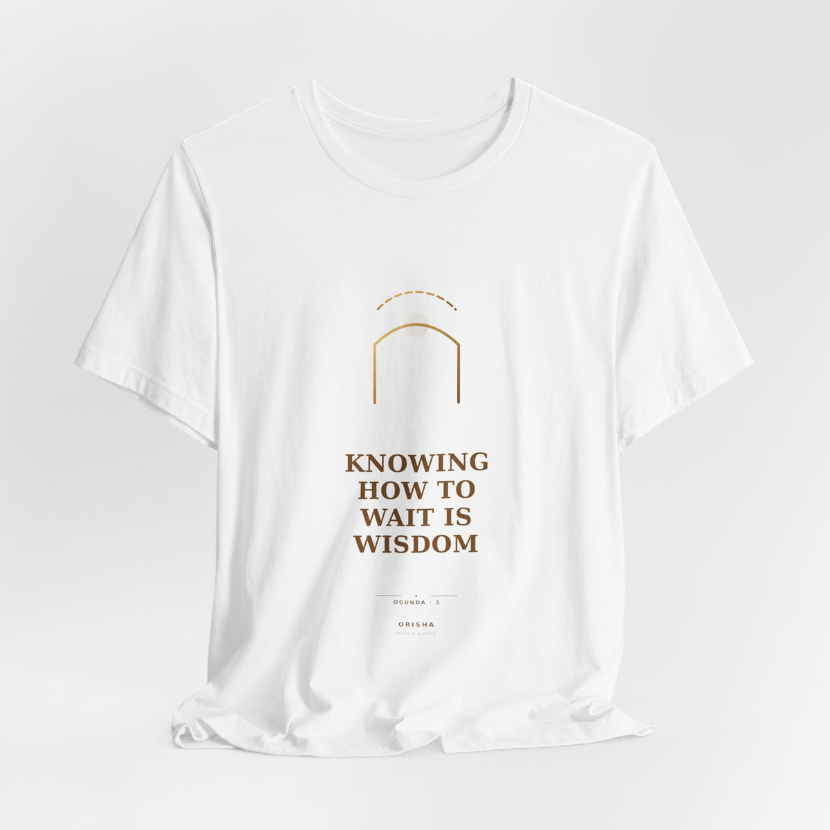 KNOWING HOW TO WAIT IS WISDOM — Ogunda 3 Illustrated T-Shirt product mockup view 8