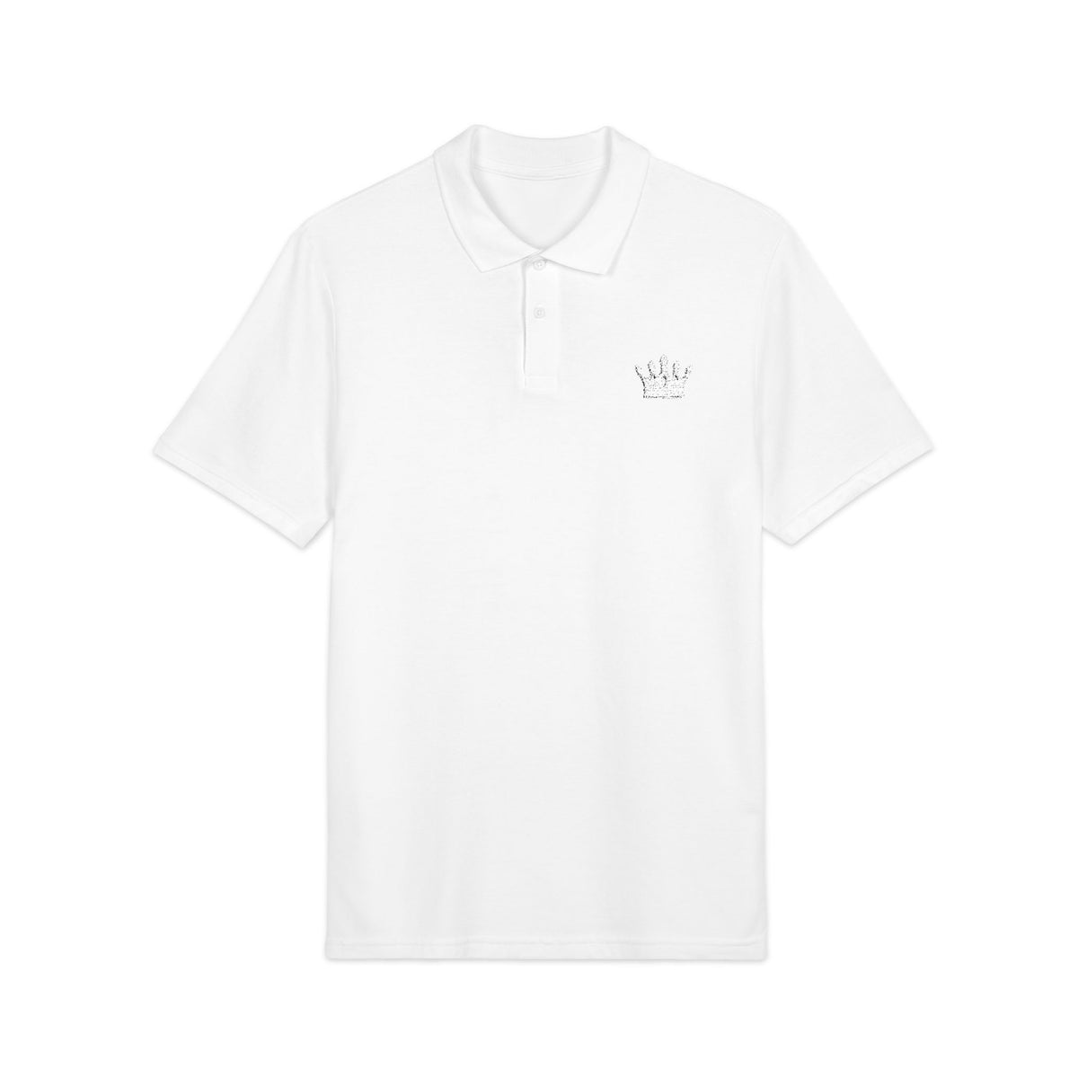 Iyawó White Crown Pique Polo product mockup view 3