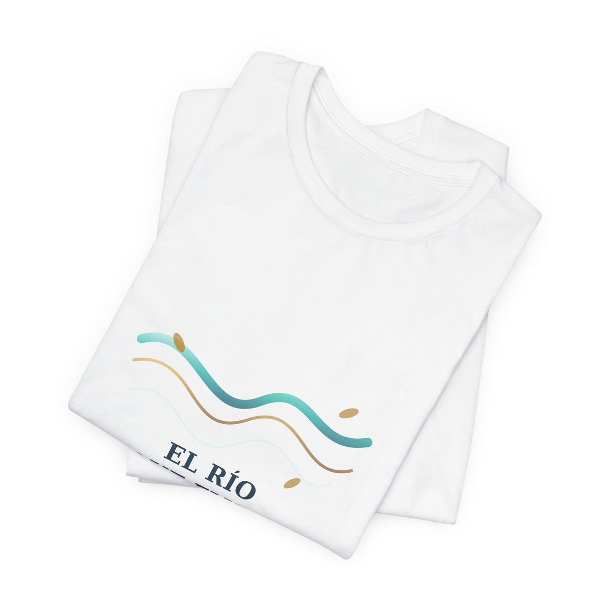 EL RÍO QUE FLUYE NO SE ESTANCA — Oshé 5 Illustrated T-Shirt product mockup view 4