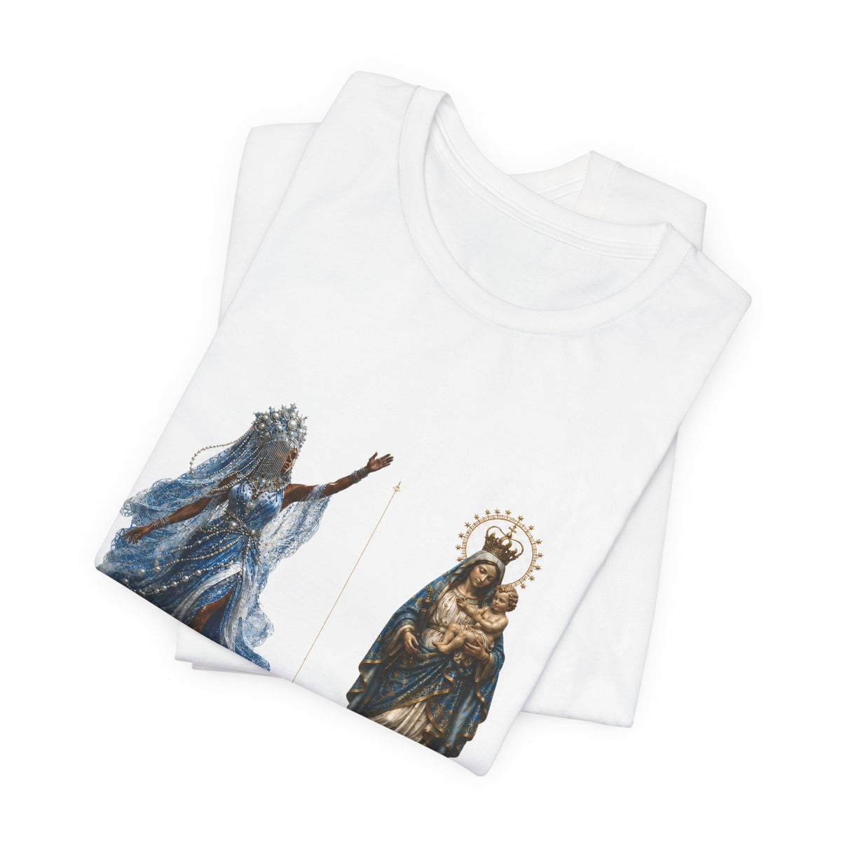 Yemayá & Virgen de Regla — Historical Correspondence T-Shirt product mockup view 5