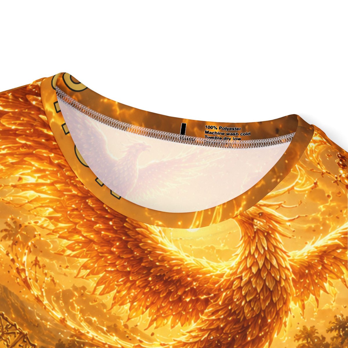 Oshún Golden River Phoenix Full Presence Shirt product mockup view 3