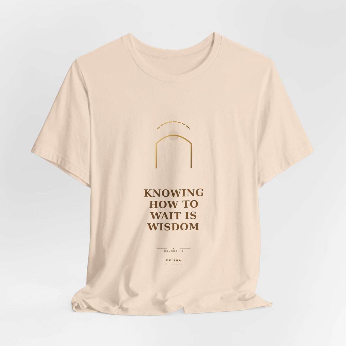 KNOWING HOW TO WAIT IS WISDOM — Ogunda 3 Illustrated T-Shirt product mockup view 5