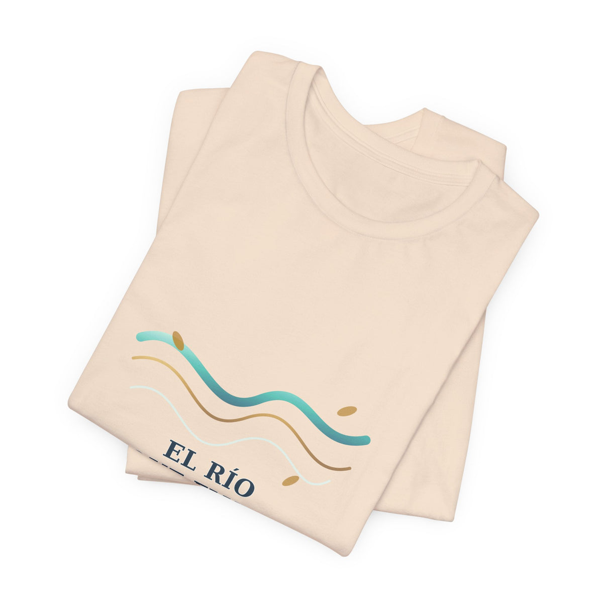 EL RÍO QUE FLUYE NO SE ESTANCA — Oshé 5 Illustrated T-Shirt product mockup view 7