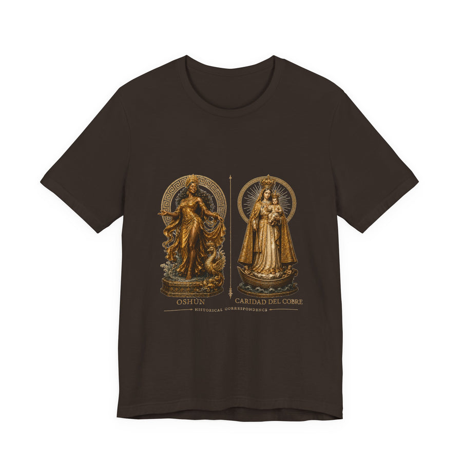 Oshún & Caridad del Cobre — Historical Correspondence T-Shirt product mockup