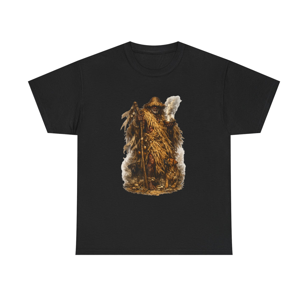 Babalú-Ayé Essential T-Shirt — black, front artwork view