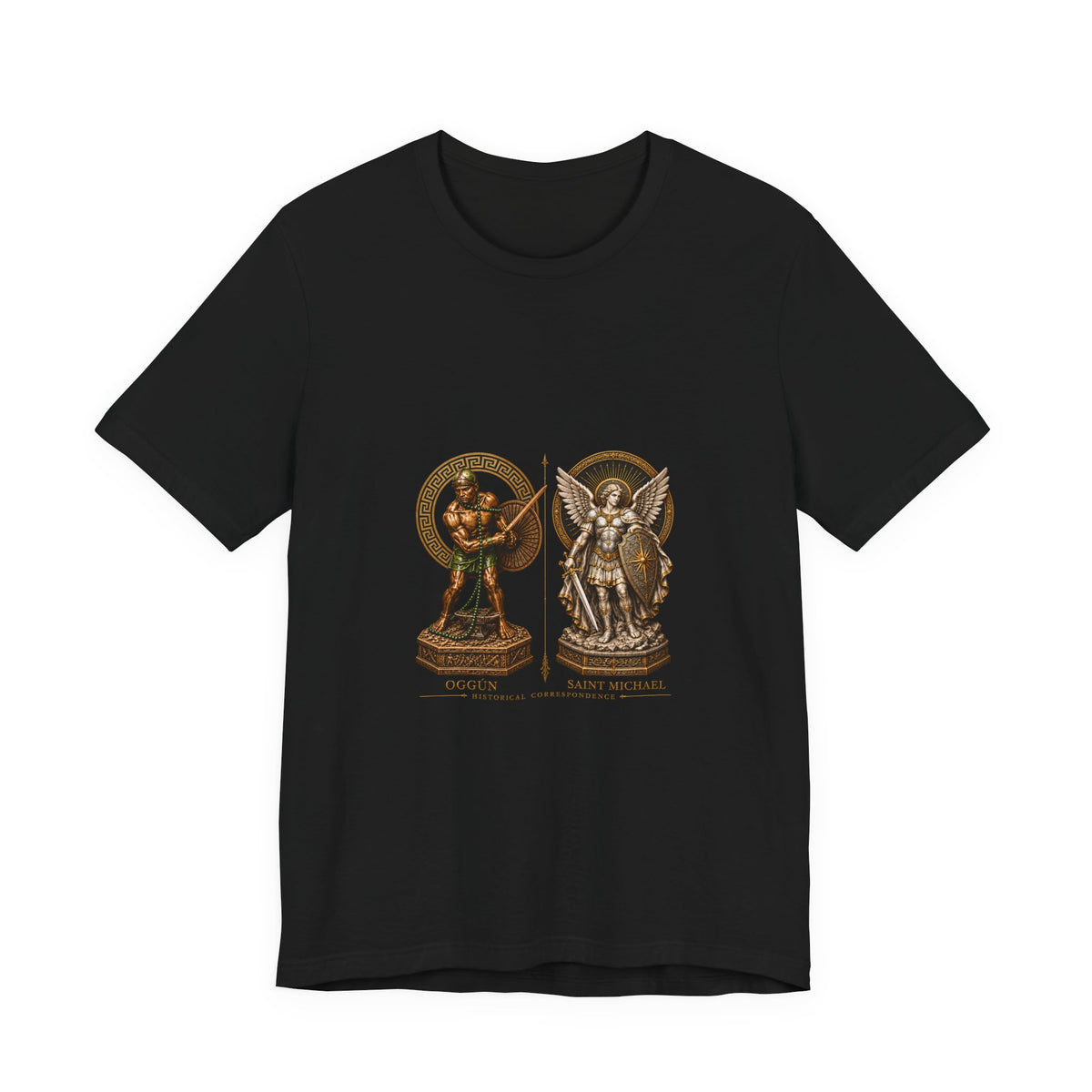 Oggún & Saint Michael — Protection and Iron T-Shirt product mockup