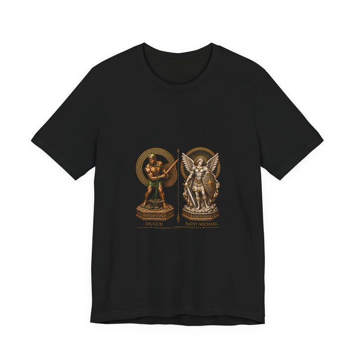 Oggún & Saint Michael — Protection and Iron T-Shirt product mockup