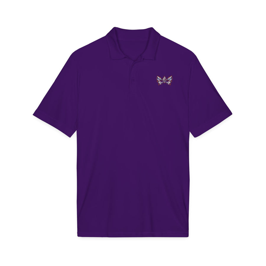 Oyá Masquerade Mask Purple Embroidered Signature Polo product mockup