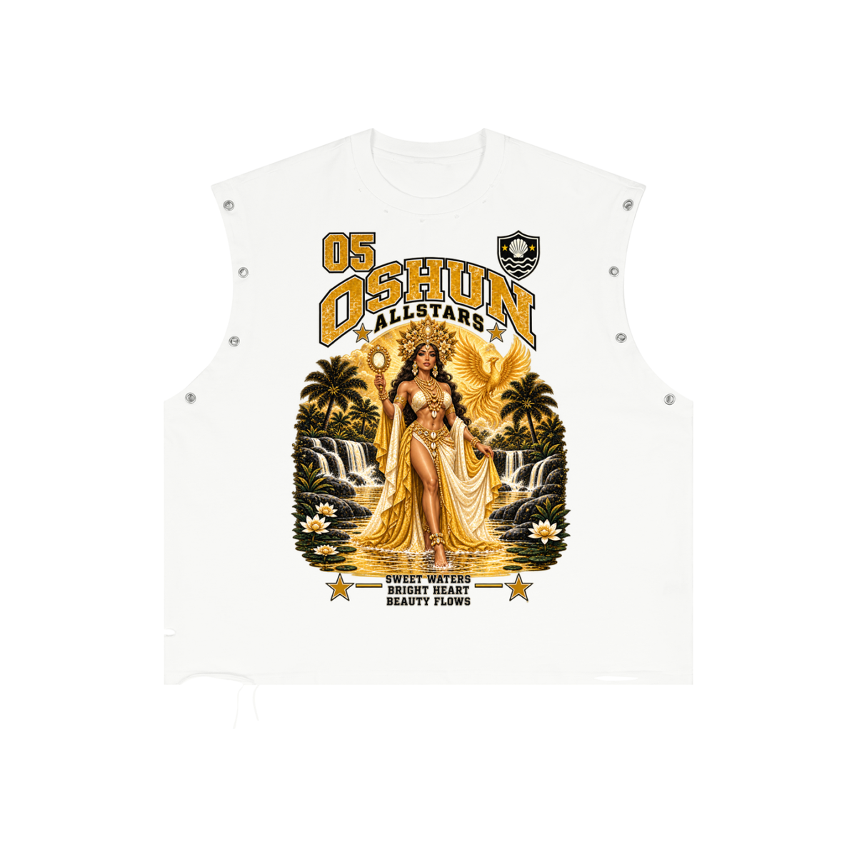 Oshun Allstars - Distressed Grommet Eyelet Tank Top