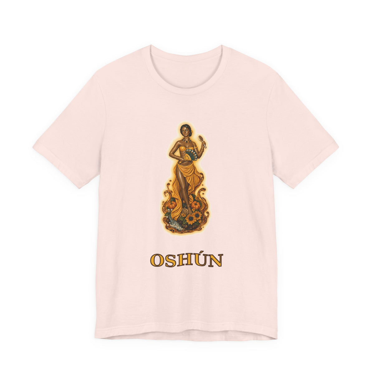 Oshún Golden Blessing Statue T-Shirt product mockup