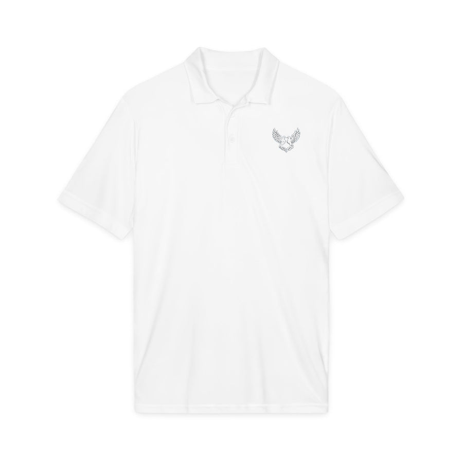 Obatalá Two Doves White Embroidered Signature Polo product mockup