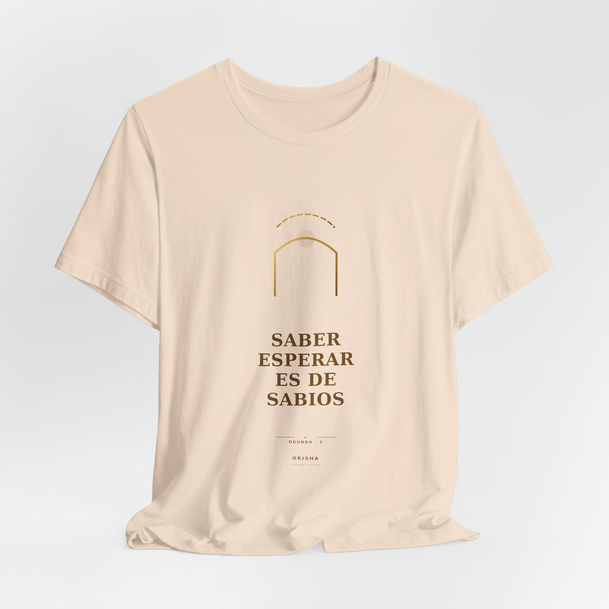 SABER ESPERAR ES DE SABIOS — Ogunda 3 Illustrated T-Shirt product mockup view 5