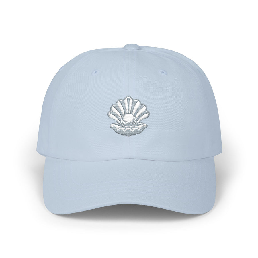 Yemayá Mother-of-Pearl Light Blue Embroidered Cap product mockup