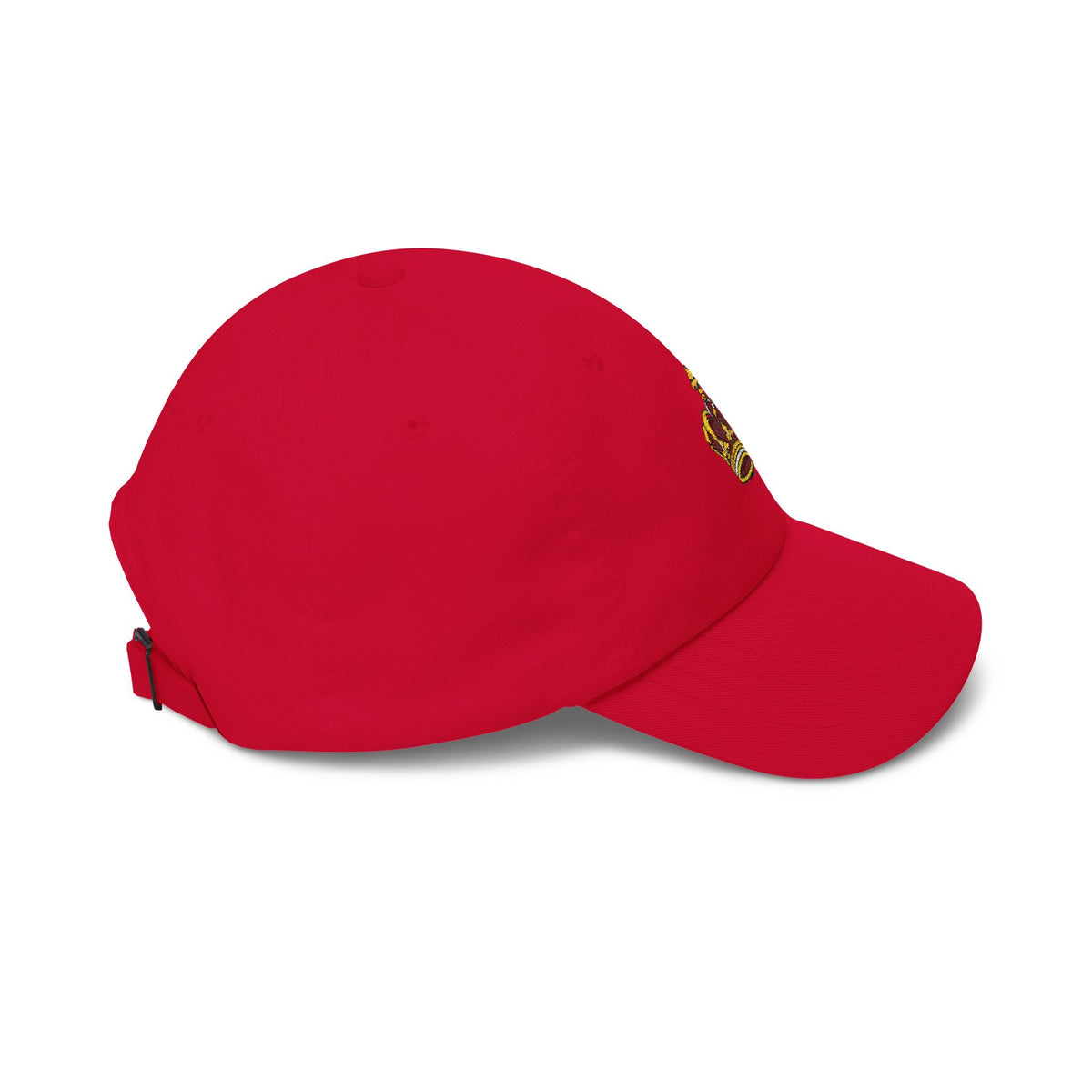 Changó Crown Cranberry Embroidered Cap product mockup view 4