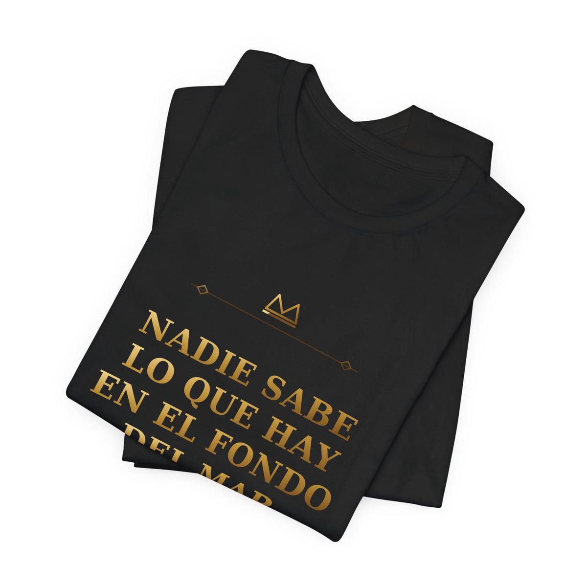 NADIE SABE LO QUE HAY EN EL FONDO DEL MAR — Iroso 4 Minimal T-Shirt product mockup view 4