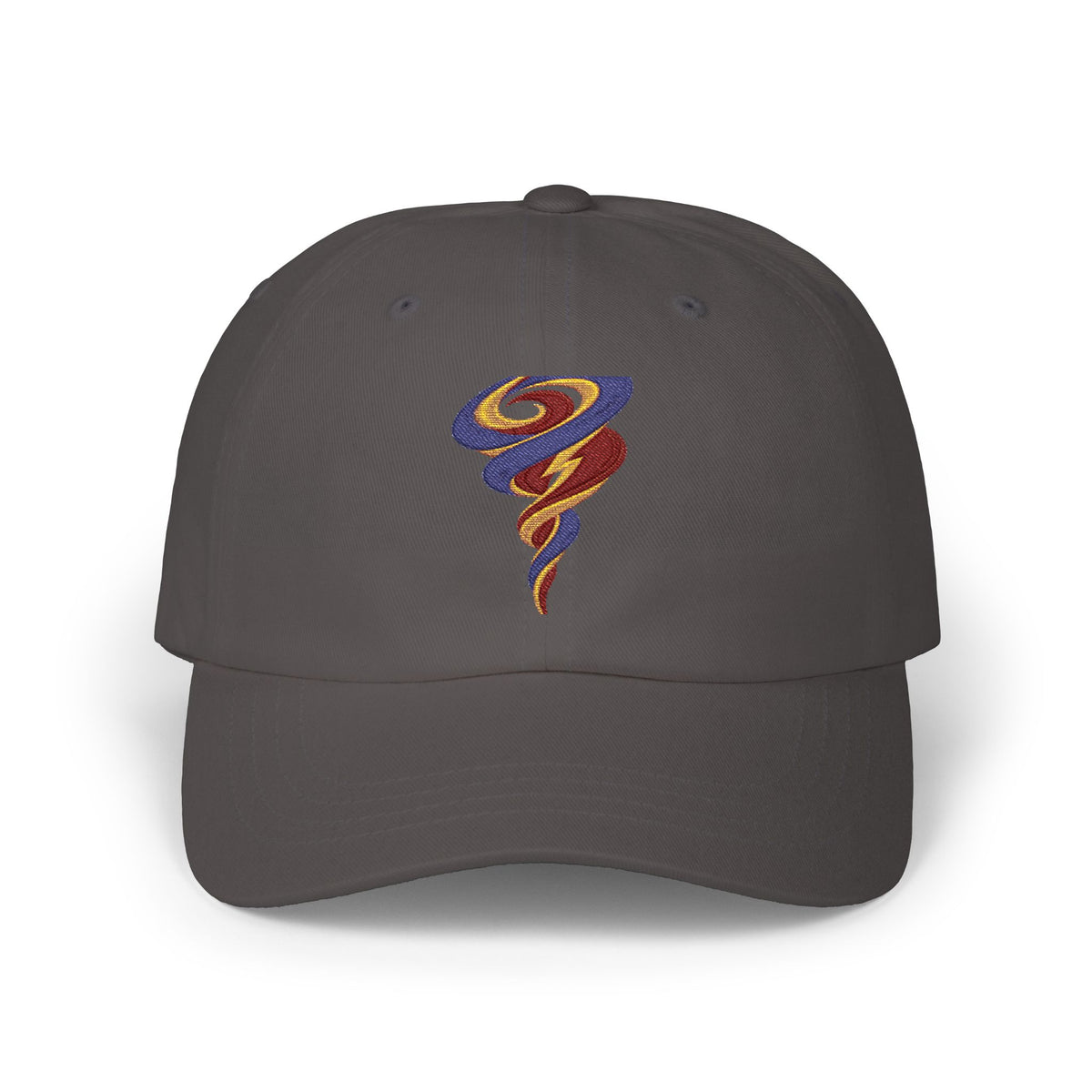 Oyá Whirlwind Dark Grey Embroidered Cap product mockup