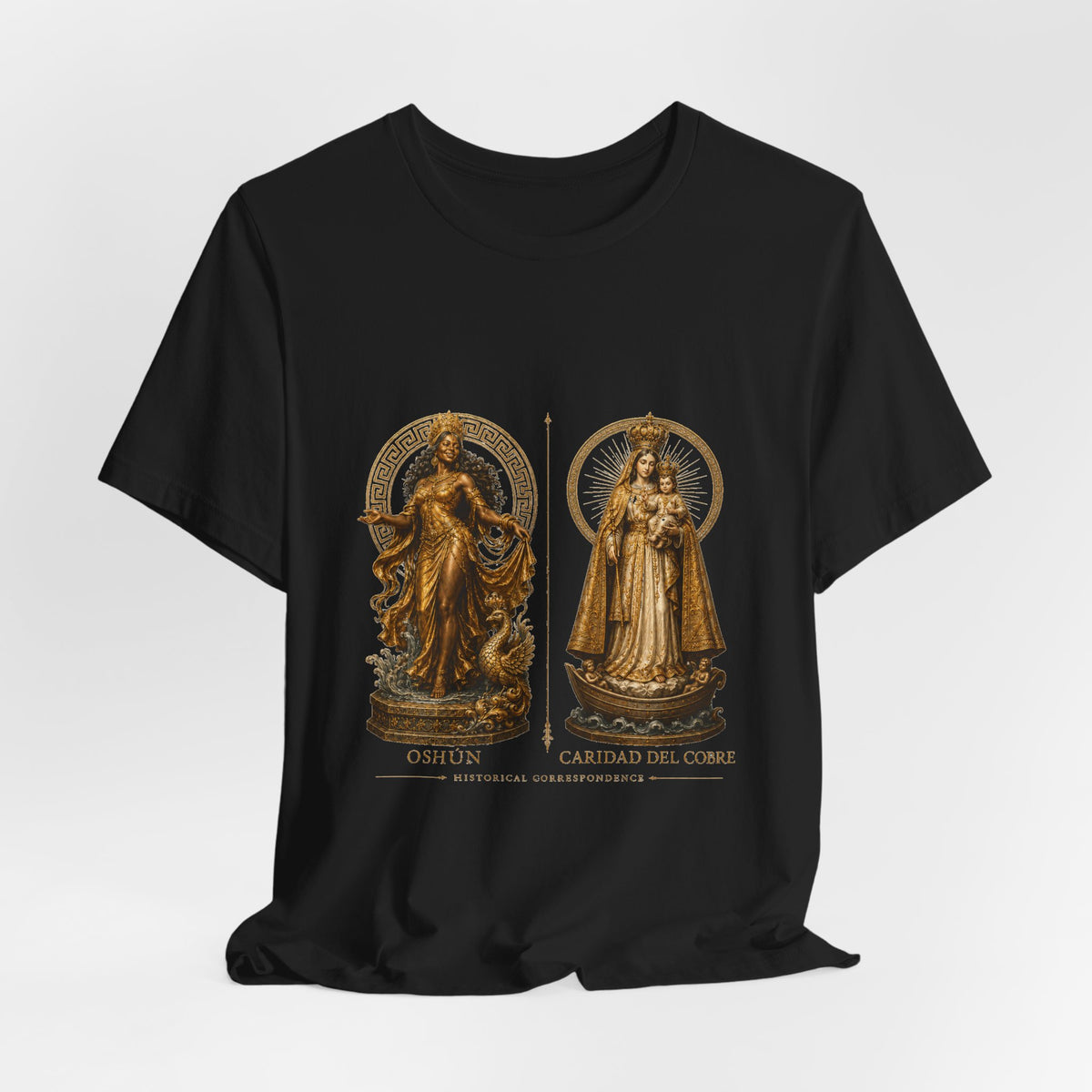 Oshún & Caridad del Cobre — Historical Correspondence T-Shirt product mockup view 9