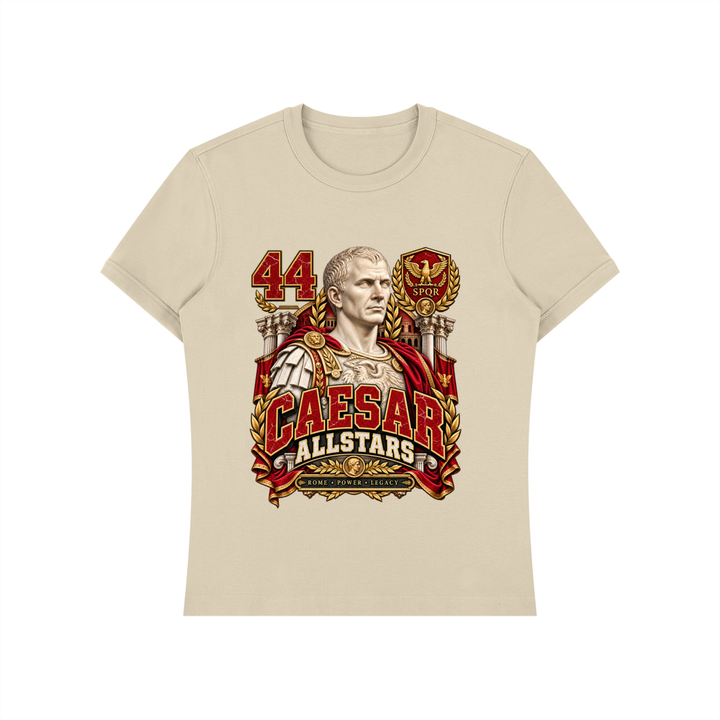 Caesar Allstars - Unisex Heavyweight Slim Fit T-Shirt — beige, front artwork view