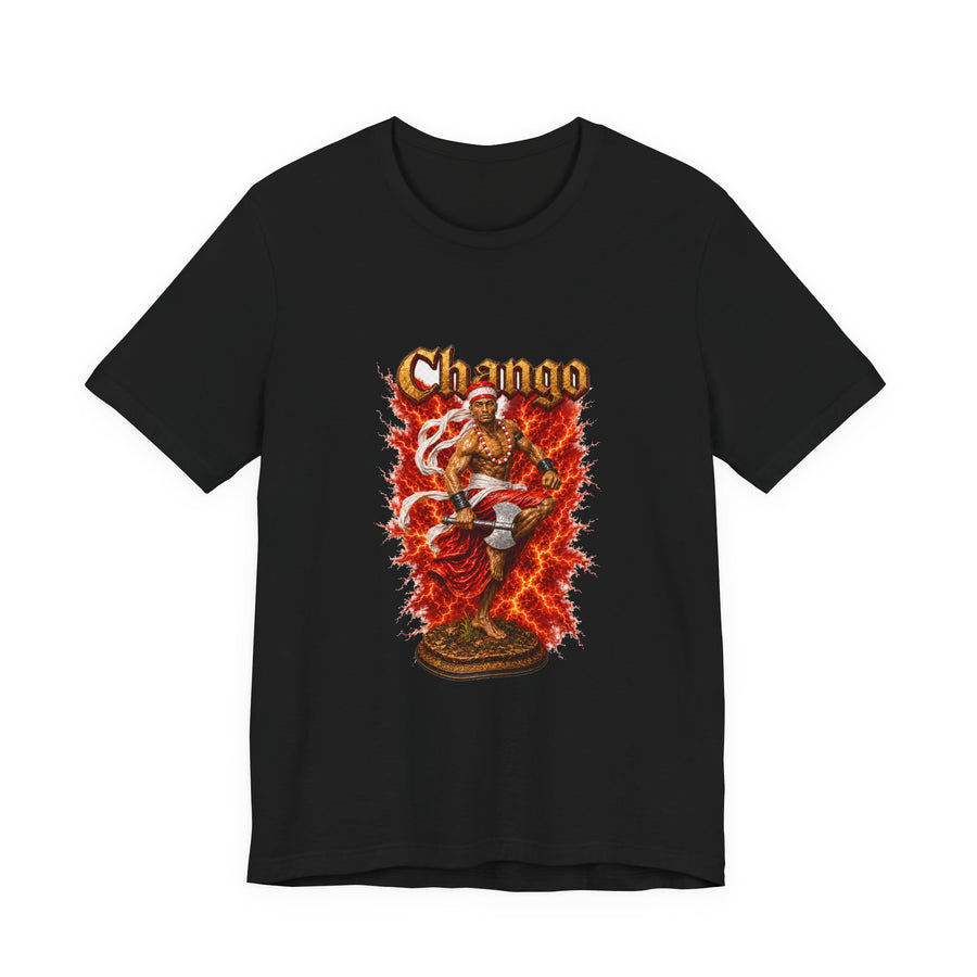 Changó Dancing Thunder Statue T-Shirt product mockup